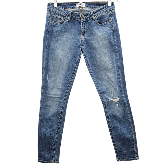 Paige Jeans Womens Size 29 Verdugo Ankle Skinny Distressed Mid Rise Light Wash - Picture 1 of 16